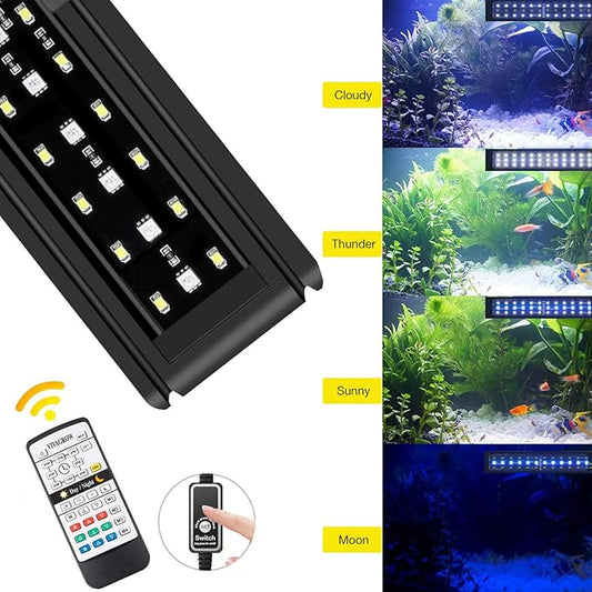 IREENUO Aquarium LED Light, Full Spectrum Fish Tank Clip on Light with Remote, Color Changing Lighting for Reef Coral Aquatic Plants and Fish Keeping (10W(11.8inch)) SpeciallyforyourpettoprovideavarietyofqualityproductsYearsofresearchexperienceinpetwarmcoattoprovideyourpetwiththewarmestprotectioninwinter