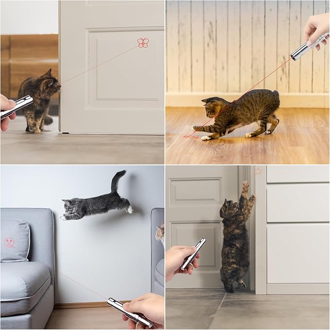 TBTeek Cat Toys Rechargeable, Cat Toys for Indoor Cats,7 Adjustable Lights&Pattern Interactive Cat Toy,Portable Funny Kitten Toy for Training Play Exercise(2 Pack ) - PAWPICO