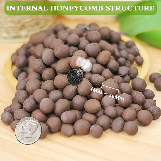 Halatool 16 LB Organic Clay Pebbles 4mm-16mm Leca for Plants 100% Natural Hydroton Clay Pebbles for Hydroponic Growing Gardening Orchids Drainage Decoration Aquaponics HALATOOL