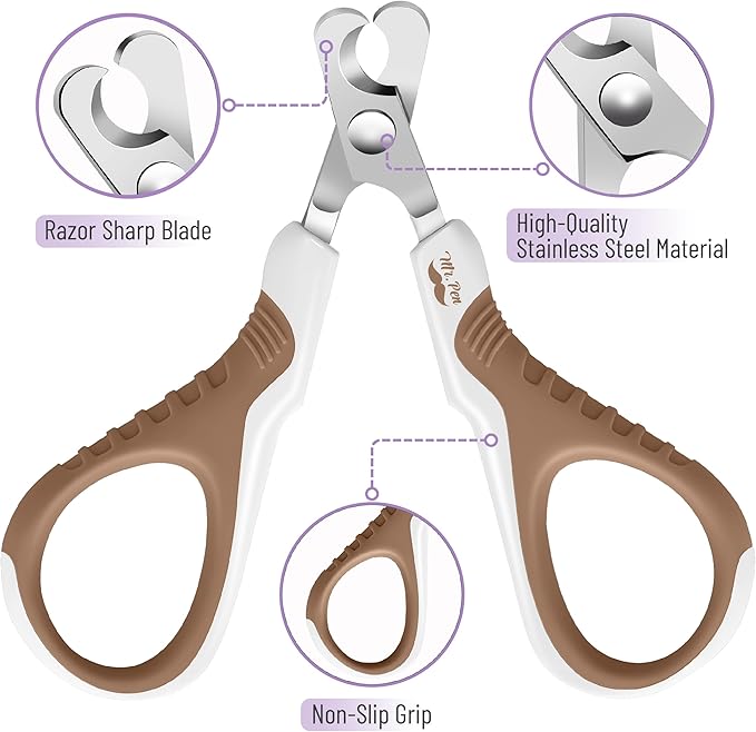 Mr. Pen- Cat Nail Clipper, Brown, Cat Nail Trimmer, Cat Nail Clippers, Cat Claw Clippers, Cat Clippers for Nails, Pet Nail Clippers, Kitten Nail Clipper, Small Dog Nail Clipper, Cat Claw Trimmer - PAWPICO