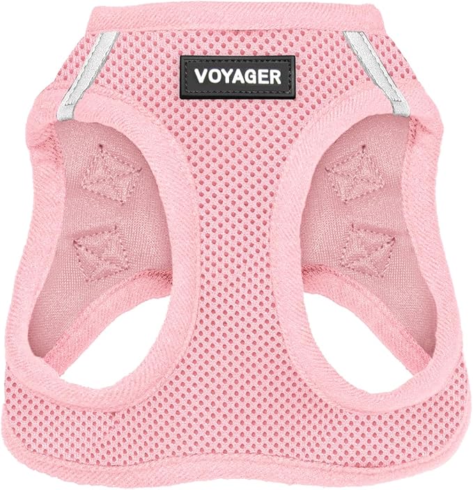 Voyager Step-in Air Dog Harness - All Weather Mesh, Reflective, No Pull Harness for Small, Medium Dogs, Cats - Secure with Hook & Loop Fastener, Buckle, Double D-Rings - Pink, XL BestPetSuppliesLLC