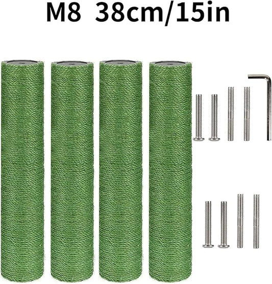 BNOSDM 4 Pcs M8 15”x2.75” Cat Tree Scratching Post Replacement Parts for Indoor Cats Tower Rope Scratch Poles Refill Sisal Pole Part for Refurbishment Hemp Kitty Furniture Accessories Spare - PAWPICO