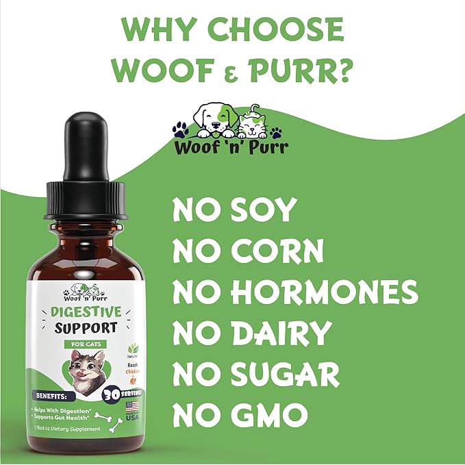 Cat Digestive Support - Digestive Enzymes for Cats - Cat Digestive Probiotic - Cat Digestion Aid - Cat Digestion - Digestive Enzyme for Cats - Cat Digestive Enzyme - Cat Digestive Supplement - 1 fl oz PAWPICO