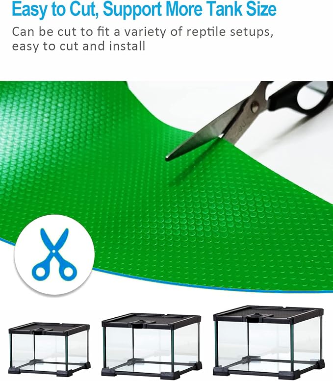 Bearded Dragon Tank Accessories, Reptile Terrarium Liner Substrate for Leopard Gecko, Snake, Lizard and Tortoise, Non-adhesive Reptile Carpet Bedding for Reptile Tank, Green Duedusto