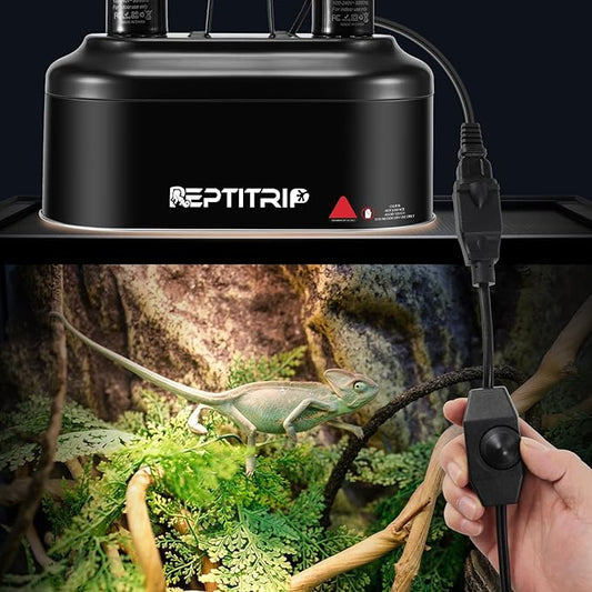 2Pcs Reptile Dimming Thermostat Heat Lamp Temperature Controller, Reptile Knob Dimmer for Heating Pad & Heat Lamp, 200W MAX REPTITRIP