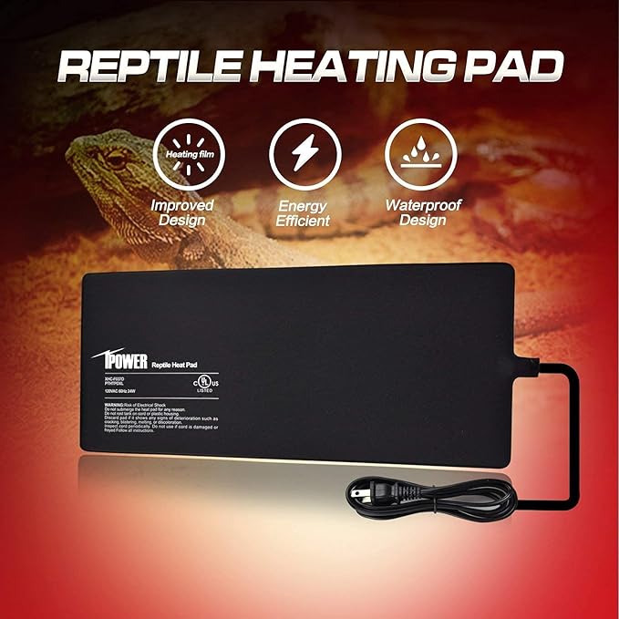 iPower 8X18 Inch Reptile Heat Pad Under Tank Heater Terrarium Warmer Heating Mat and Digital Thermostat Controller for Turtles Lizards Frogs and Other Small Animals iPower
