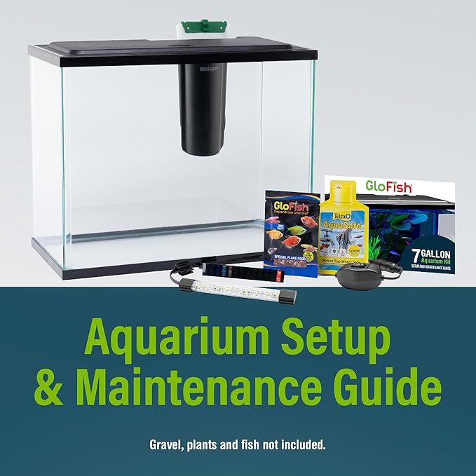 GloFish Aquarium Starter Kit, 6.6 Gallon Fish Tank, Includes Blue & White LED Lights, Tetra Whisper Bio-Bag Filter & Thermometer GloFish