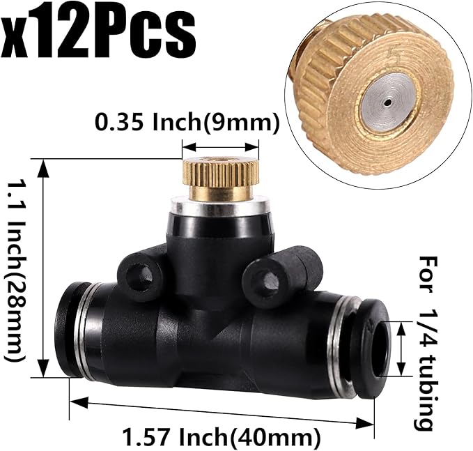 Brass Misting Nozzles Outdoor Cooling System Heavy Duty Misting Nozzle for Outdoor Cooling system (28pc-Brass Misting Nozzles kit) NFAMRZCAR