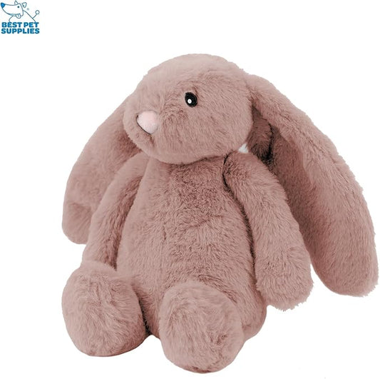 Best Pet Supplies Interactive Bunny Buddy Dog Toy with Crinkle and Squeaky Enrichment for Small and Medium Breed Puppies or Dogs, Cute and Plush - Bunny (Mauve) - PAWPICO