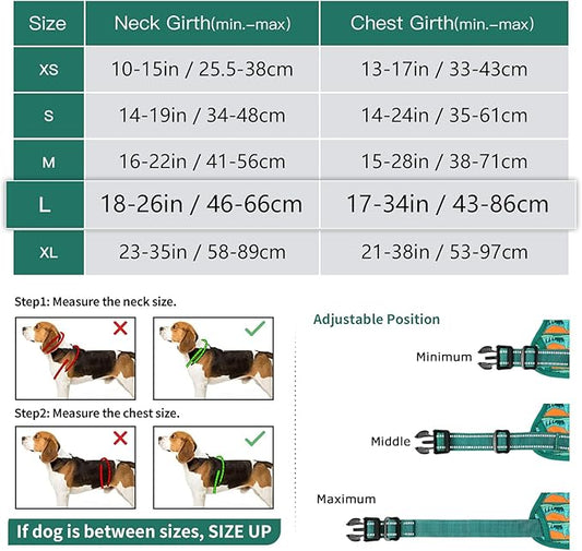 Timos No Pull Dog Harness,No Choke Front Clip Dog Reflective Harness,Adjustable Soft Padded Pet Vest with Easy Control Handle for Large Dogs,Wilderness,L Timos