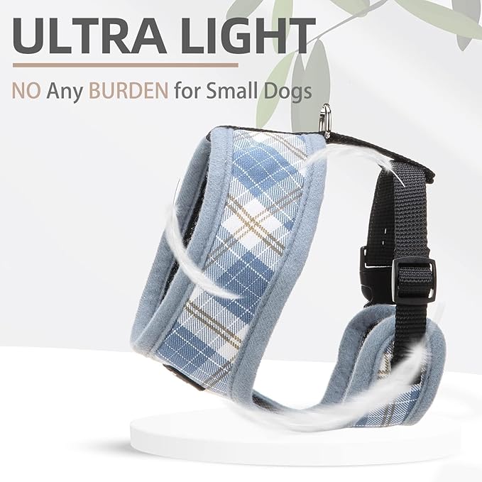 PUPTECK Soft Mesh Dog Harness and Leash Set Pet Puppy Cat Comfort Padded Vest No Pull Harnesses, Sky Blue, L PUPTECK