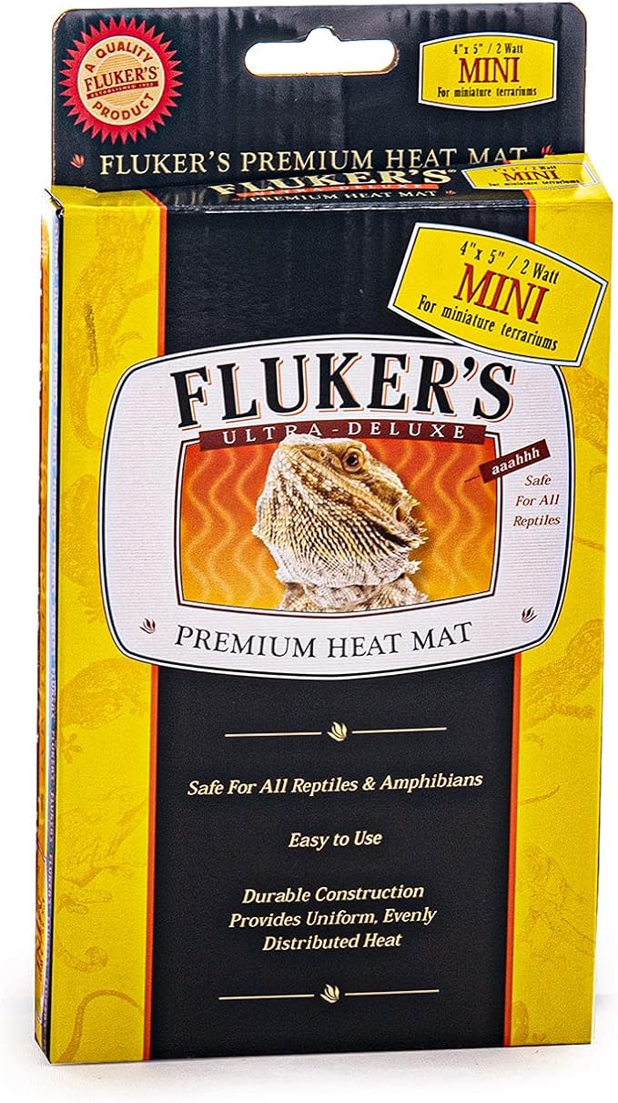Fluker's Premium Heat Mat for All Reptiles and Amphibians, Mini 4"x5" Flukers