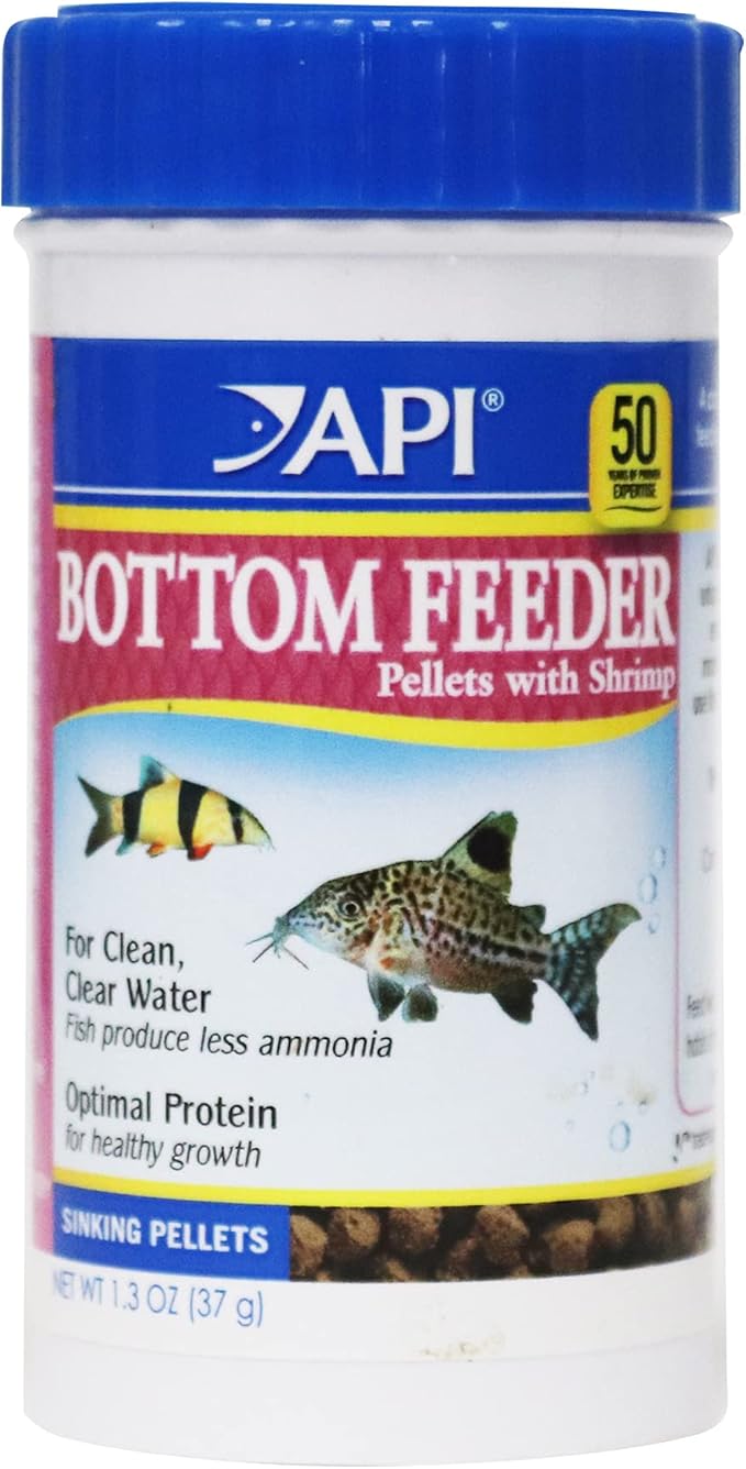 API BOTTOM FEEDER PELLETS WITH SHRIMP Fish Food 1.3-Ounce Container API