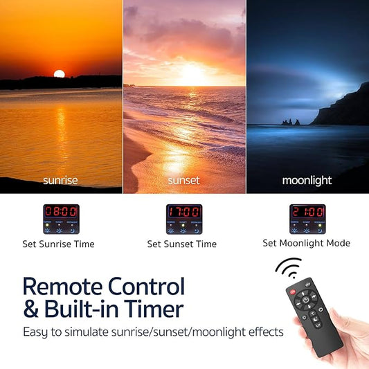 WILLS Aquarium Light, Remote Dimmable Full Spectrum Fish Tank Light with 3 Dimming Modes, 55 Premium SMD Chips, LED Touch Screen & Timer for Saltwater Freshwater Coral Reef Plant (23.6"*9.6"*5.1") WILLS