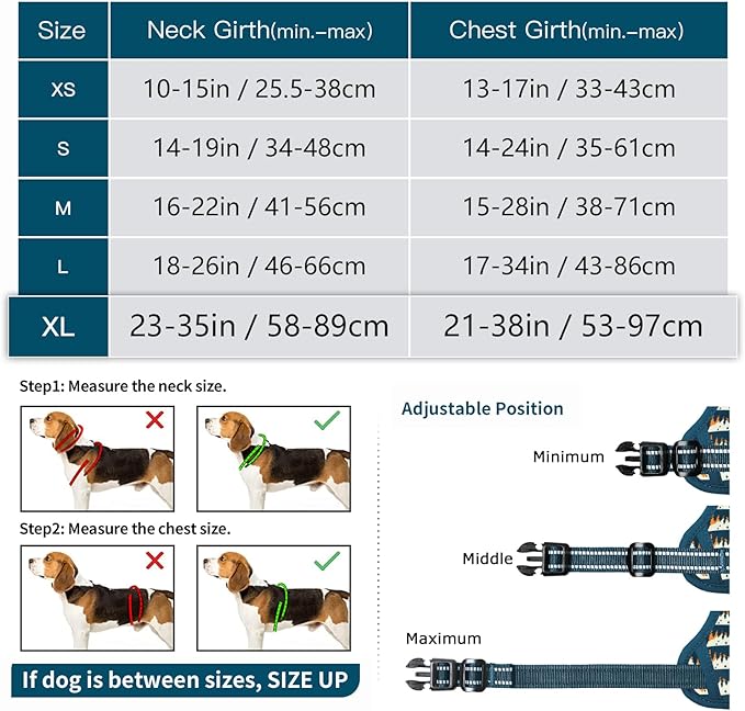 Timos Dog Harness, NO Need Go Over Dogs Head 3 Snap Buckles Pet Harness with 2 Leash Clips, Adjustable Soft Padded No-Pull Dog Harness, Reflective No-Choke Pet Oxford Vest for Small Medium Large Dogs Timos