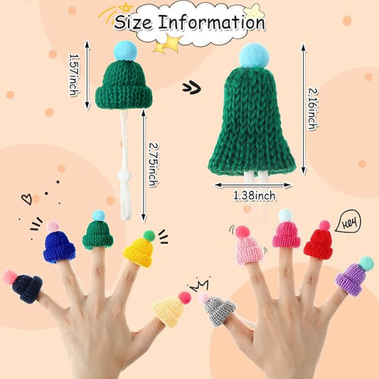 Kajaia 10 Pieces Pet Snake Hat Hamster Hat with Adjustable Elastic Strap, Snake Ball Hamster Python Lizard Guinea Pig Knitted Hat with Pompon for Small Reptile Animal Decoration Accessories Kajaia