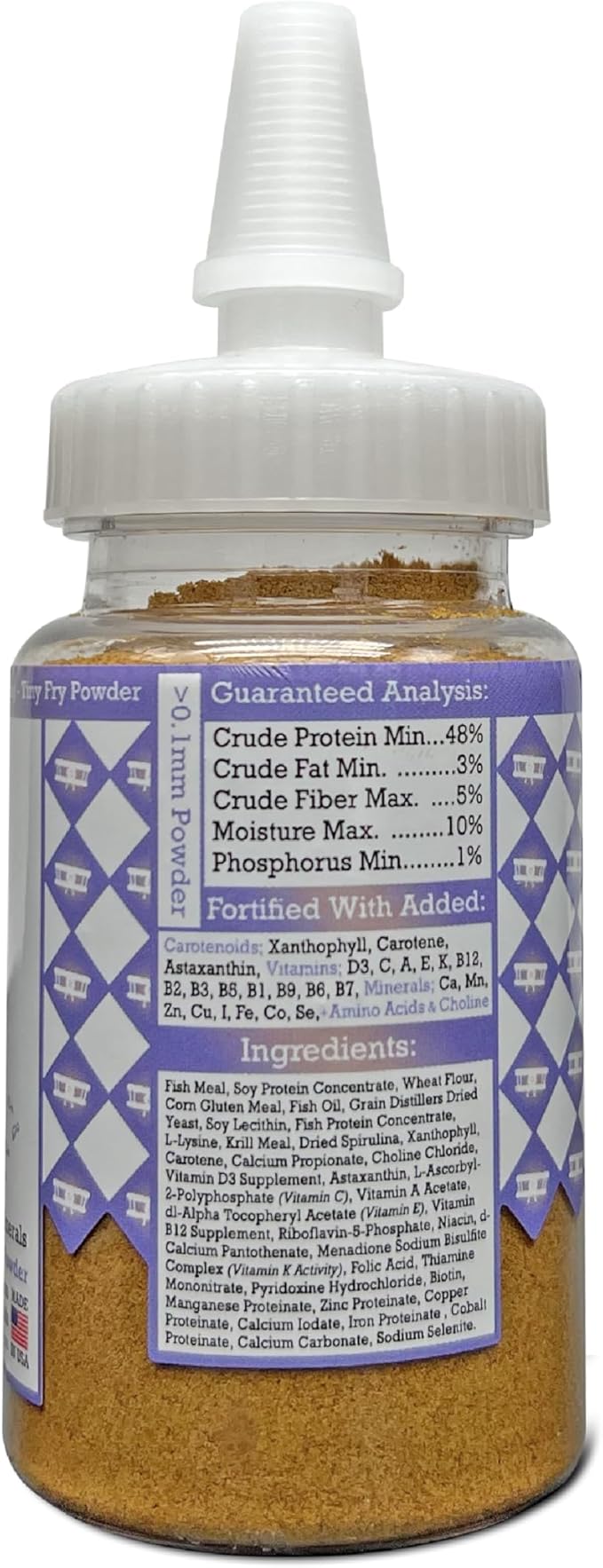 Tiny Fry Fish Food 1.76 oz, Fine Powder for Newborn Aquarium Fish AquaticProvisions