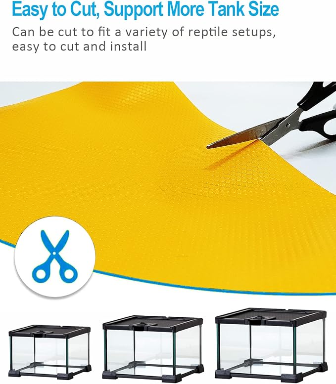 Bearded Dragon Tank Accessories, Reptile Terrarium Liner Substrate for Leopard Gecko, Snake, Lizard and Tortoise, Non-adhesive Reptile Carpet Bedding for Reptile Tank, Yellow Duedusto