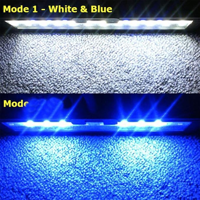 hygger 9.7 Inches Blue White LED Aquarium Light Clip on Small Led Light for Planted Saltwater Freshwater Fish Tank with Gooseneck Clamp 13W hygger