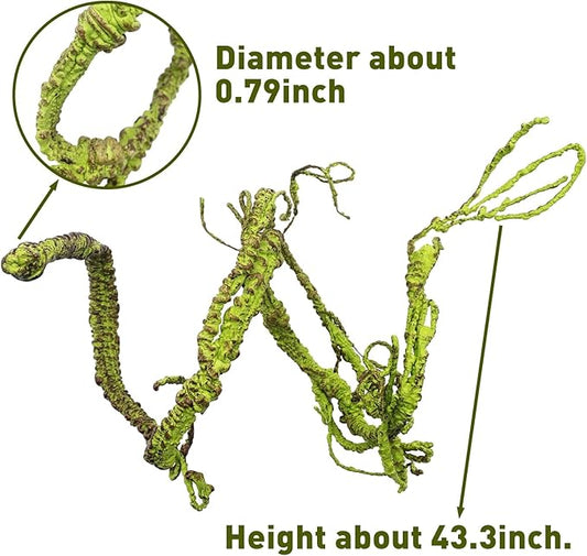 BNOSDM Reptile Bendable Jungle Vines, 3.6Ft Reptile Climbing Branches, Flexible Chameleon Cage Accessories, Reptile Terrarium Decor for Lizard Gecko Frog Snake BNOSDM