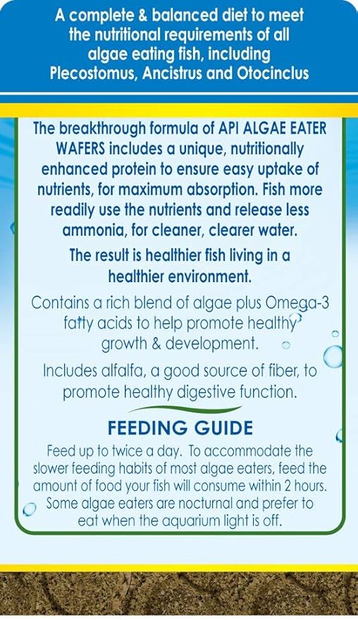 API ALGAE EATER WAFERS Algae Wafer Fish Food 6.4-Ounce Container API