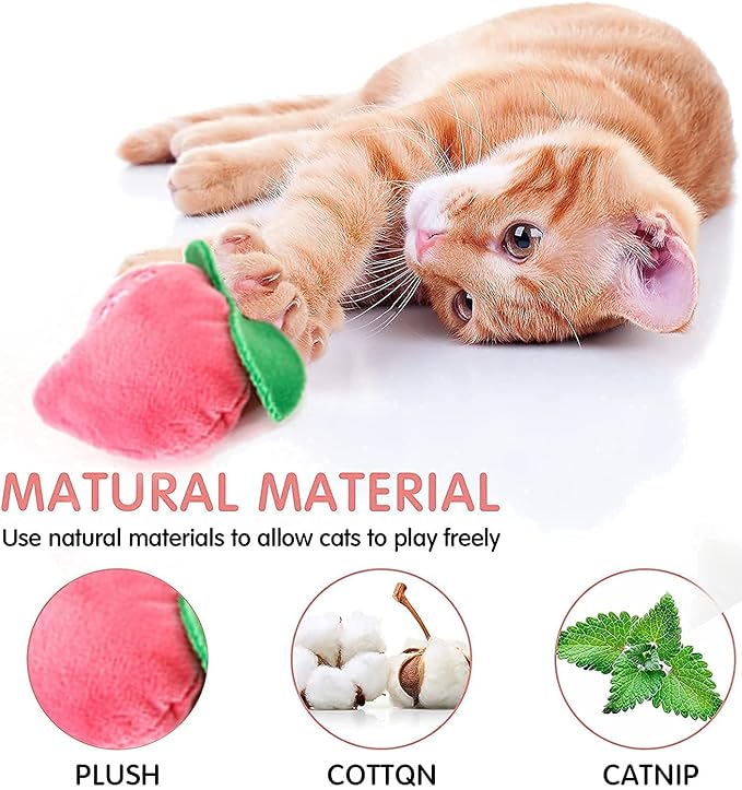 Cat Toys, Interactive Cat Toy for Indoor Cats, Soft and Durable Crinkle Sound Catnip Toys, Catnip Filled Mouse Cat Teething Chew Toy (Pack of 12) - PAWPICO