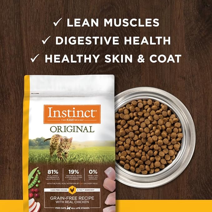 Instinct Original Grain Free Recipe with Real Chicken Natural Dry Cat Food, 11 lb. Bag - PAWPICO