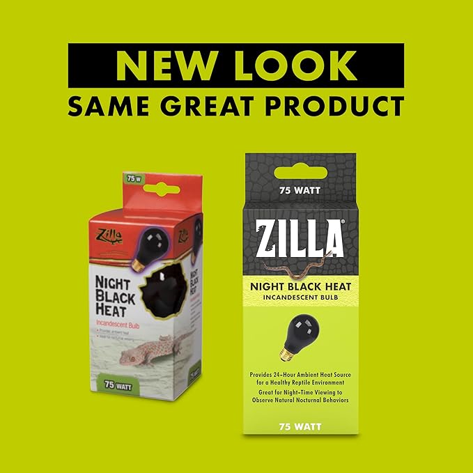 Zilla Incandescent Bulb, Night Black, Ideal for Nocturnal Reptile Species Zilla