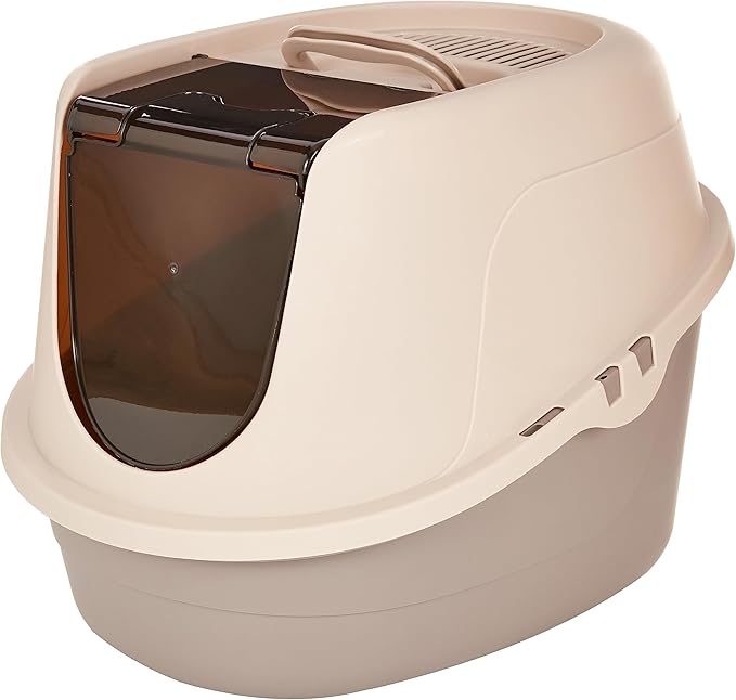 Amazon Basics No-Mess Enclosed Hooded Cat Litter Box, Standard, Multicolor, 21 in x 16 in x 15 in - PAWPICO