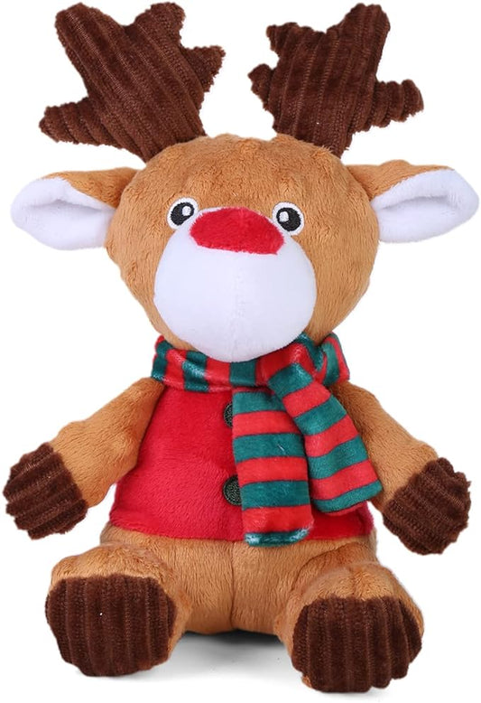 Blnboimrun Christmas Dog Toys Stuffed Plush Moose Dog Toy Milu Deer Dog Squeaky Toys with Crinkle Paper Chew Toys for Large and Medium Dogs Puppy - PAWPICO