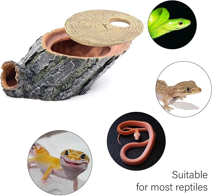 Snake Hide and Basking Tree Roots Cave for Terrariums, Available for Climbing and Hiding Spots for Reptiles, Amphibians, and Small Animals, Corn Snake, Green Snake and Small Gecko relaqcc