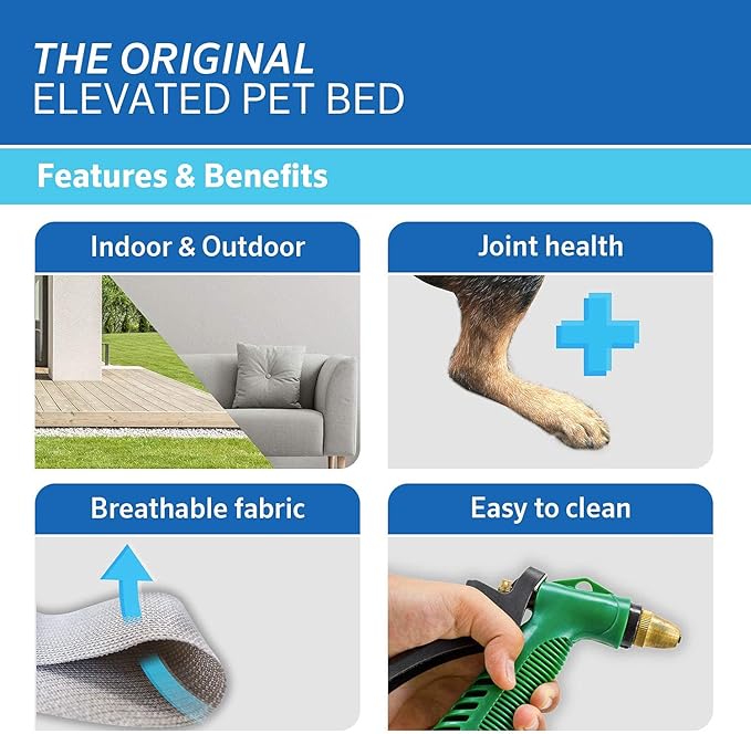 Coolaroo The Original Cooling Elevated Pet Bed,Brunswick Green, Small - PAWPICO