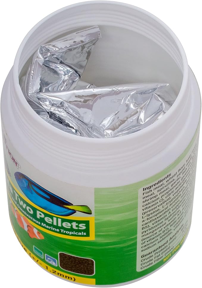 Ocean Nutrition Formula Two Pellets - Fish Food for Herbivorous & Omnivorous Marine Tropical Fish, High Protein(40%) - 7 oz (200 g) Small Pellets OceanNutrition