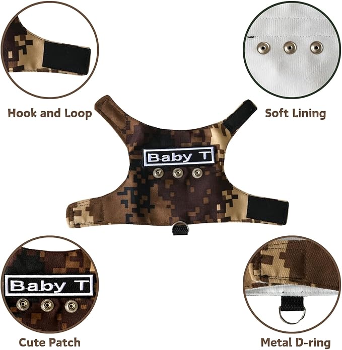 Bearded Dragon Harness and Leash Set - Adjustable Lizard Harness with Replaceable Patch Outdoor Traction Rope Walking Training Leash Reptile Halloween Costume Accessories for Small Pets (Brown) SEZDEKI