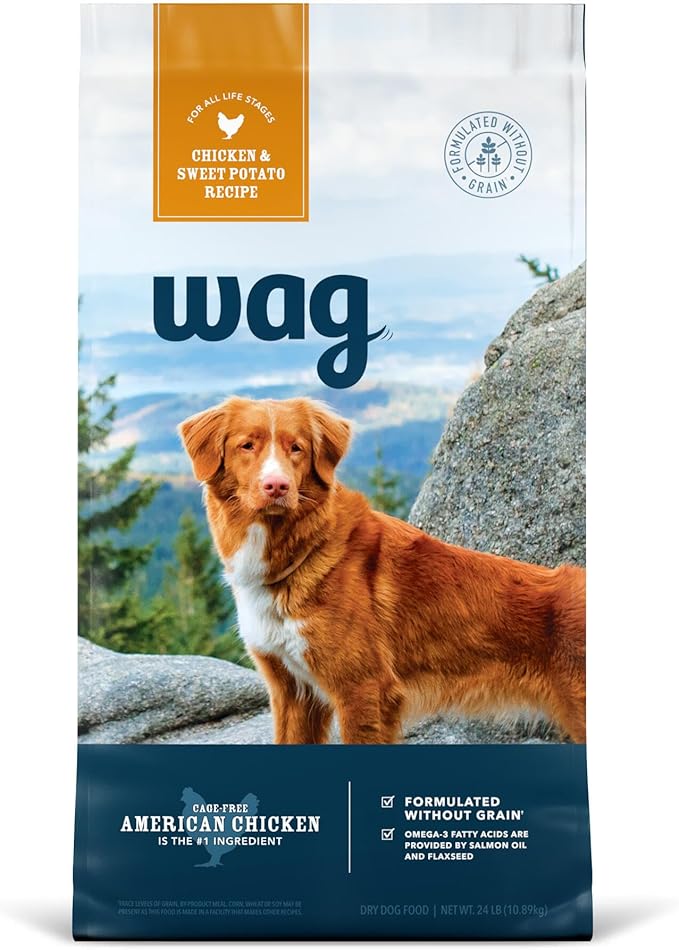Amazon Brand - Wag Dry Dog Food Chicken & Sweet Potato, Grain Free 24 lb Bag - PAWPICO