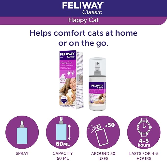 FELIWAY Classic Cat Calming Pheromone Spray (60 mL) Feliway%C2%AE