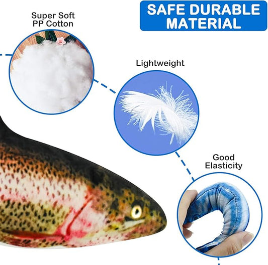 5Pcs Catnip Toy, Plush Fish Cat Toy, Cat Chew Toy, Catnip Filled Cartoon Fish with Bell Inside for Interactive Kitty Chew Toys Cat Teething Cat Exercise - PAWPICO