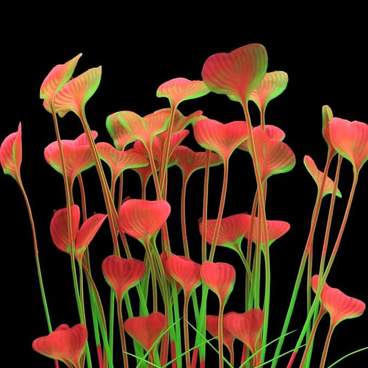 JIH Plastic Plants for Aquarium,Tall Artificial Plants for Fish Tank Decor 15.6 Inch (2 Pcs) (Pink) JIH