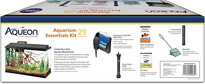 Aqueon Fish Tank Aquarium Essentials Starter Kit for 29 Gallon Tanks Aqueon