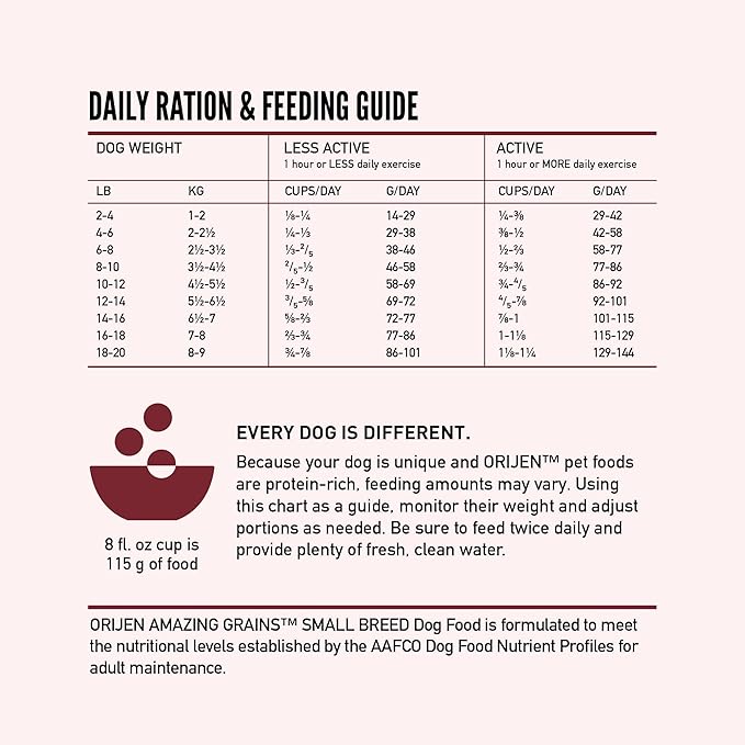 ORIJEN Amazing Grains™ Small Breed Dry Dog Food Recipe, 10lb - PAWPICO