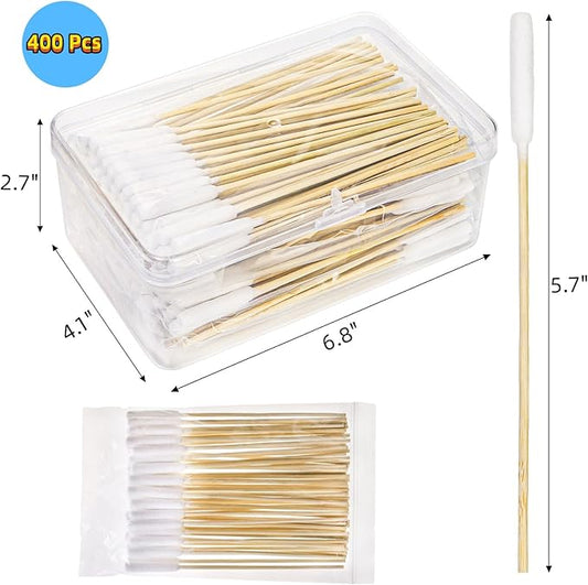 400 Pcs Dog Ear Cleaner Q Tips, 6 Inch Long Cotton Swabs for Dogs, Long Dog Q Tips for Dogs and Cats, Dog Ear Cleaning Swabs for Dog Ear Infection Treatment Mezchi