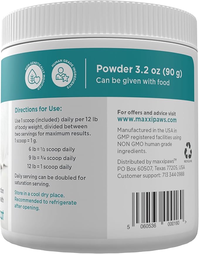 maxxiSAMe Advanced SAM-e Powder Supplement - Liver, Cognitive & Joint Support for Cats, 3.2oz maxxipaws