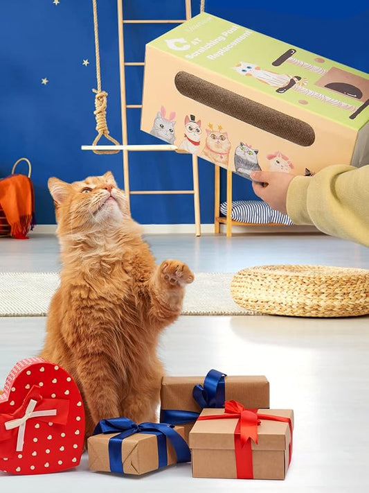 4Pcs 15.7" × 3.3" Cat Scratching Post Replacement- Durable Cat Tree Scratch Post Refill Pole Parts with M8 Screws- Hemp Rope Scratcher Posts Cat Furniture Accessories for Kittens Cat Tree Tower - PAWPICO