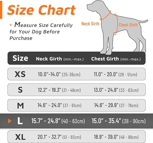 Eagloo Dog Harness for Large Dogs, No Pull Service Vest with Reflective Strips and Control Handle, Adjustable and Comfortable for Easy Walking, No Choke Pet Harness with 2 Metal Rings, Orange, L GoExplorewithEagloo