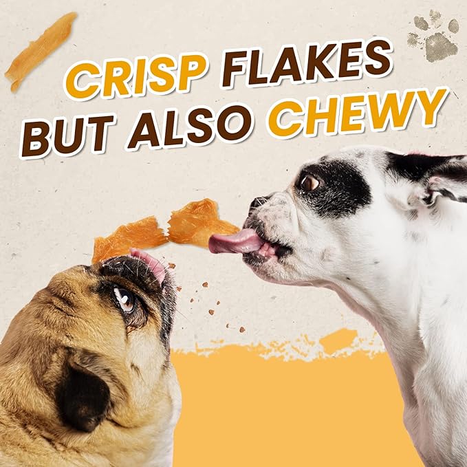 Chicken Jerky Crisp Flakes for Dog Treats, 1% Taurine Added, 6oz (170g), Chip Jerky, High Protein Chicken Dog Training Rewards, Rawhide-Free, Gluten-Free, and Grain-Free - PAWPICO