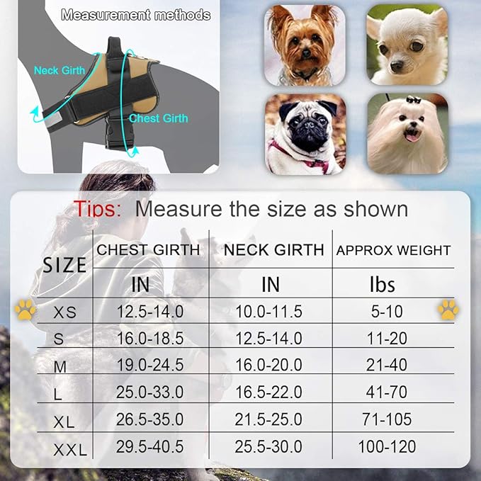 Bolux Dog Harness, No-Pull Reflective Dog Vest, Breathable Adjustable Pet Harness with Handle for Outdoor Walking - No More Pulling, Tugging or Choking (Army Yellow, XS) Bolux