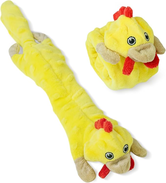 SHARLOVY Dog Squeaky Toys -Chicken Crinkle Dog Toy, Bubble Plush Pet Toys Puppy Teething Toys No Stuffing Animals Dog Toy Doggies Toys Dog Chew Toy for Medium Dogs - PAWPICO