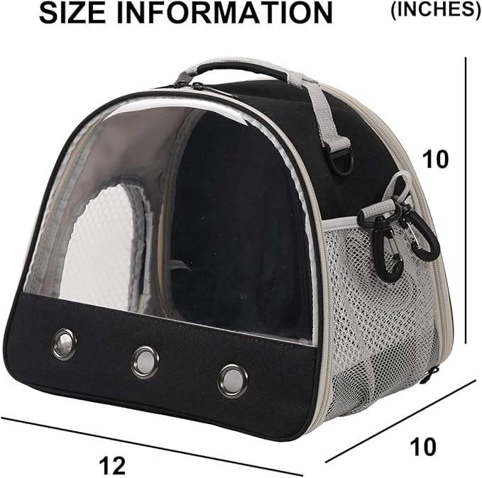Leopard Gecko Portable Carrier with Leather Harness and Leash Set,Small Animal Travel Cage with Transparent Window,Lizard Carrier for Hamster Rabbit Gerbil Hedgehog Sugar Glider WEVONIGU