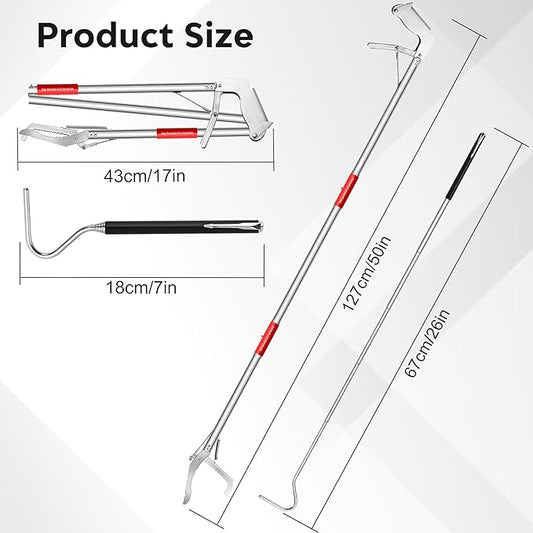 50in Snake Clamp 26in Retractable Snakes Hook,Foldable Locking Animal Handling Tool Northspoor
