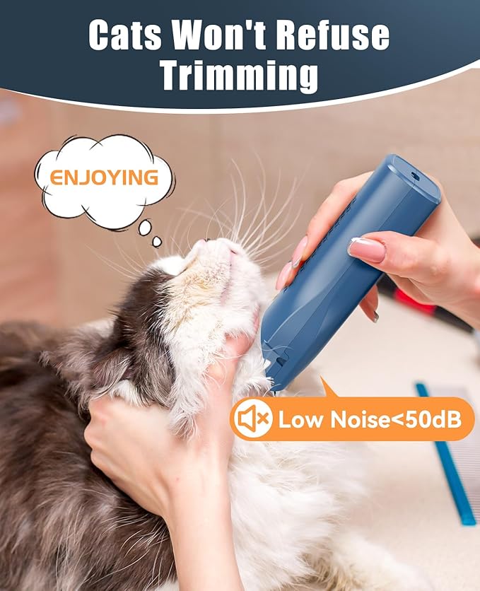 oneisall Pet Clipper for Cat Matted Hair, Pet Shaver for Cats Quiet Pet Hair Clippers Cordless Cat Clippers for Matted Hair Cat Clippers for Long Hair - PAWPICO